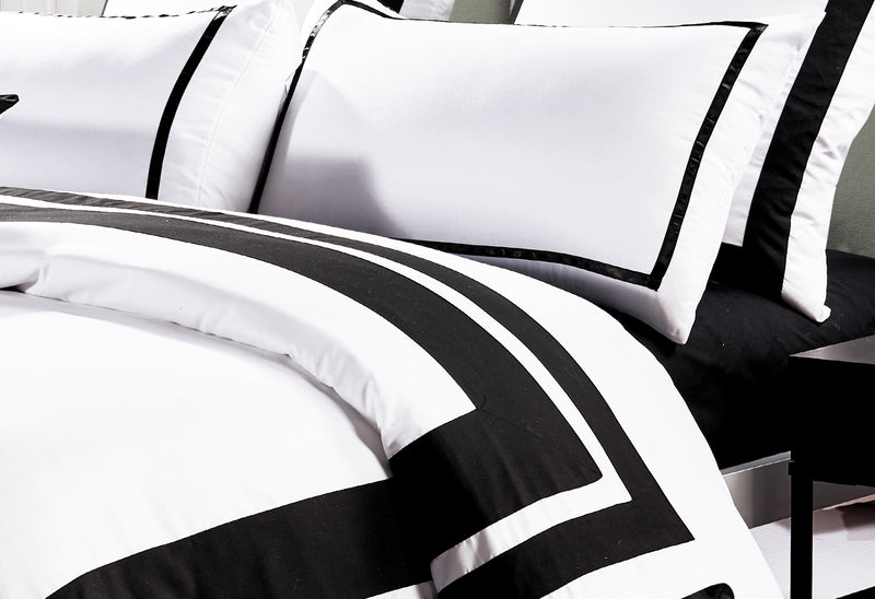 Dealsmate Luxton Queen Size Black and White Quilt Cover Set (3PCS)