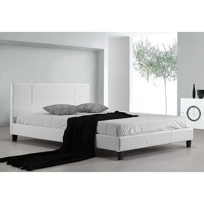 Dealsmate Double PU Leather Bed Frame White