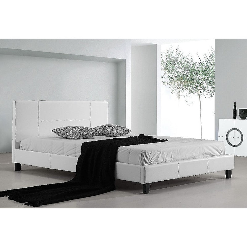 Dealsmate Queen PU Leather Bed Frame White