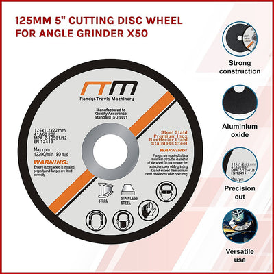 Dealsmate 125mm 5 Cutting Disc Wheel for Angle Grinder x50