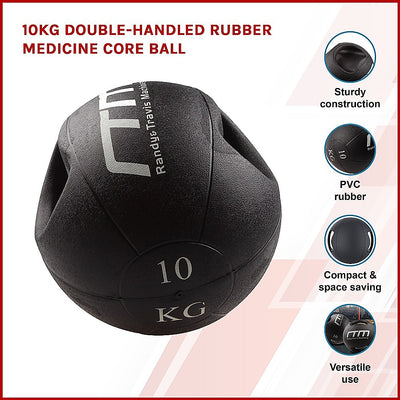 Dealsmate 10kg Double-Handled Rubber Medicine Core Ball