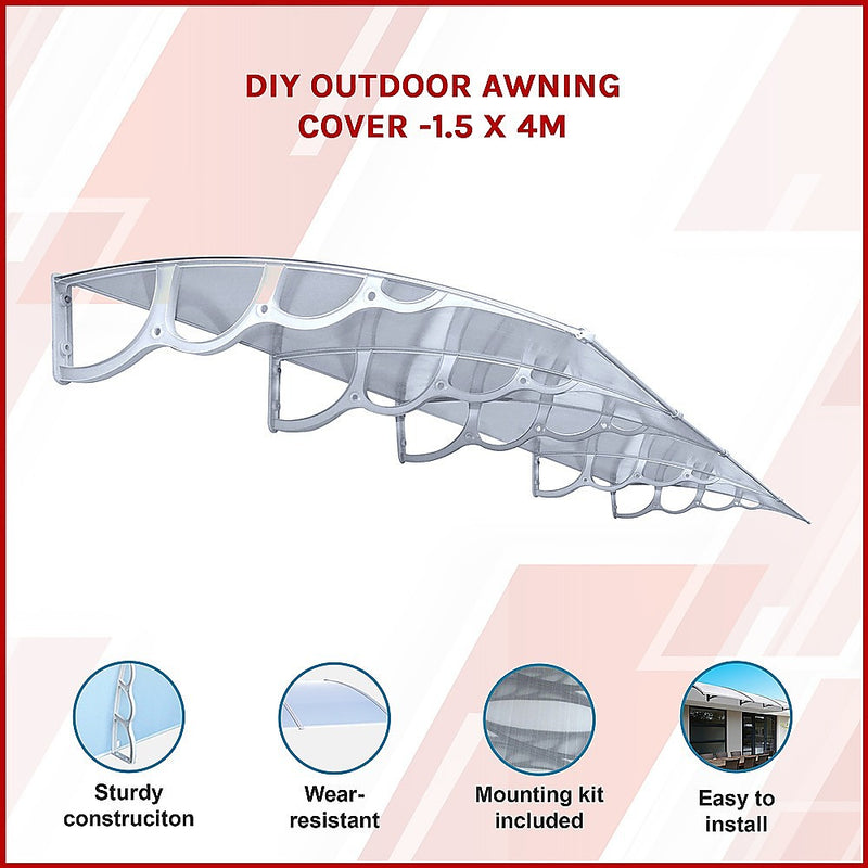 Dealsmate DIY Outdoor Awning Cover -1.5 x 4m