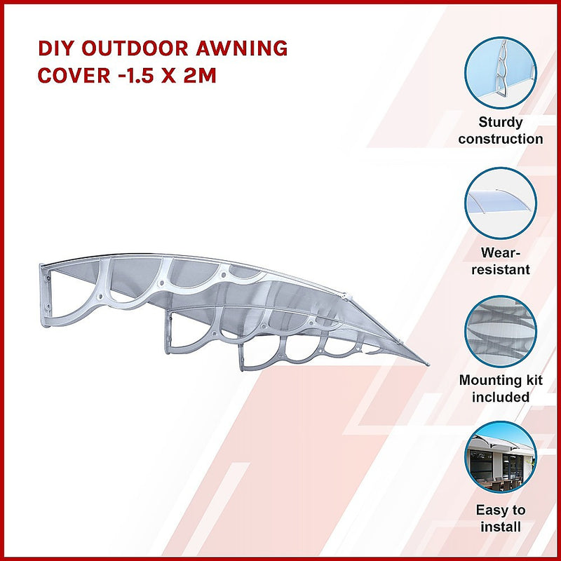 Dealsmate DIY Outdoor Awning Cover -1.5 x 2m