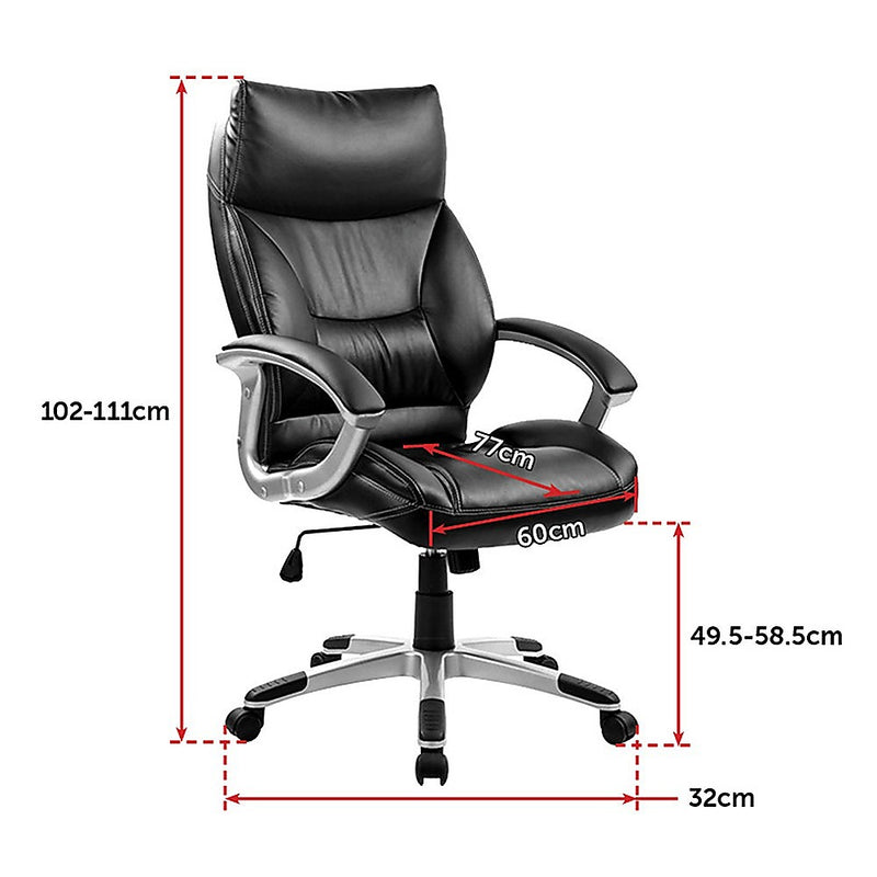Dealsmate PU Leather Office Chair Executive Padded Black