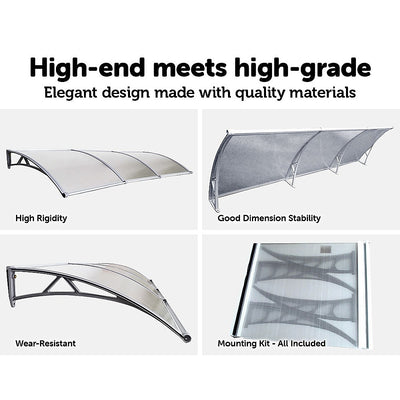 Dealsmate DIY Outdoor Awning Cover 1mx3m with Rain Gutter
