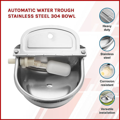 Dealsmate Automatic Water Trough Stainless Steel 304 Bowl