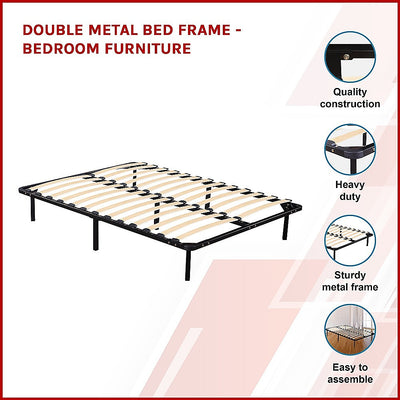 Dealsmate Double Metal Bed Frame - Bedroom Furniture