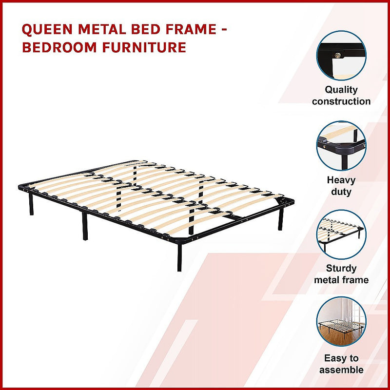 Dealsmate Queen Metal Bed Frame - Bedroom Furniture