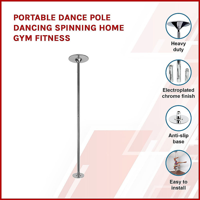 Dealsmate Portable Dance Pole Dancing Spinning Home Gym Fitness