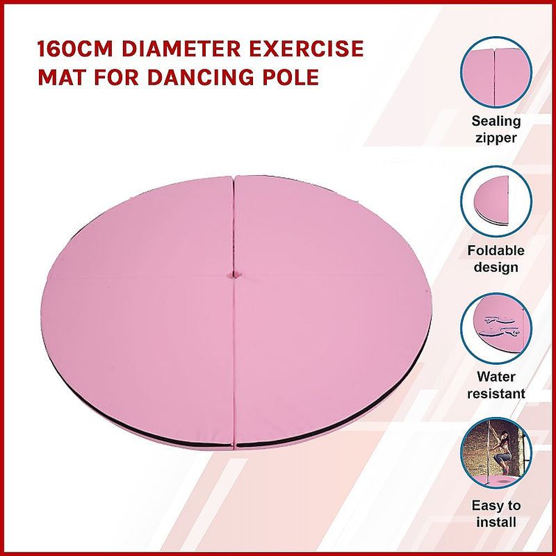 Dealsmate 160cm Diameter Exercise Mat for Dancing Pole