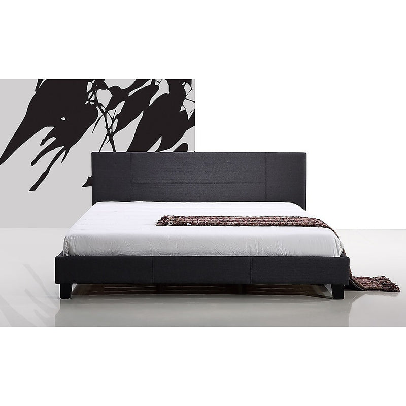 Dealsmate King Linen Fabric Bed Frame Grey