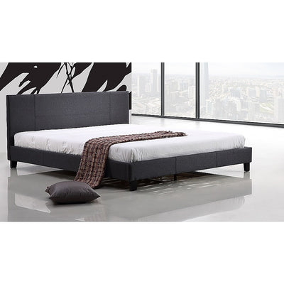 Dealsmate King Linen Fabric Bed Frame Grey
