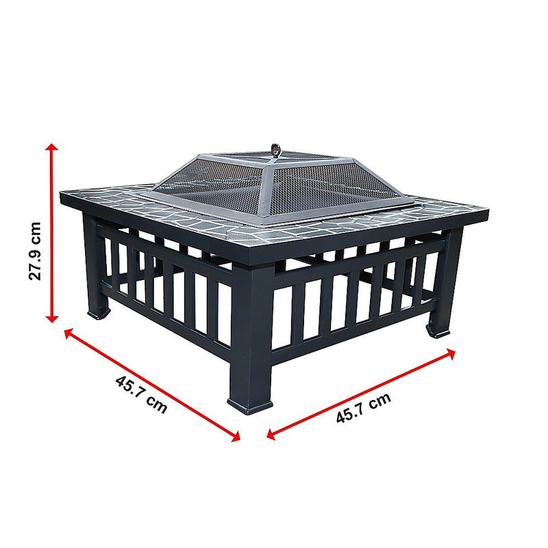 Dealsmate 18 Square Metal Fire Pit Outdoor Heater