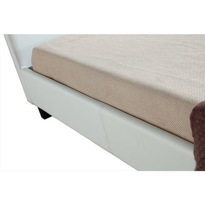 Dealsmate King Single PU Leather Bed Frame White