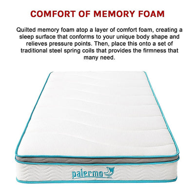 Dealsmate Palermo Single 20cm Memory Foam and Innerspring Hybrid Mattress