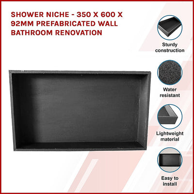 Dealsmate Shower Niche - 350 x 600 x 92mm Prefabricated Wall Bathroom Renovation