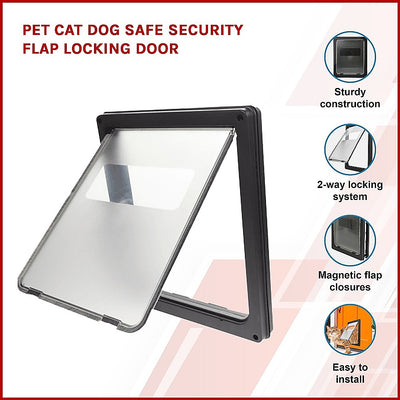 Dealsmate Pet Cat Dog Safe Security Flap Locking Door