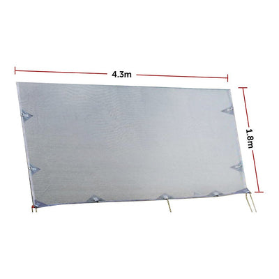 Dealsmate 4.3m Caravan Privacy Screen Side Sunscreen Sun Shade for 15' Roll Out Awning
