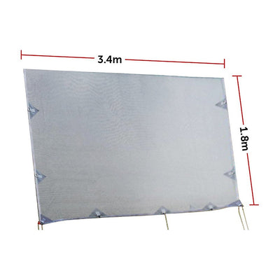 Dealsmate 3.4m Caravan Privacy Screen Side Sunscreen Sun Shade for 12' Roll Out Awning
