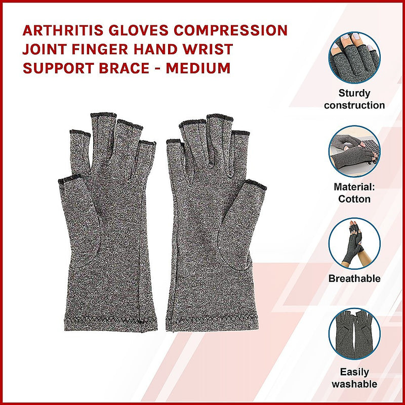 Dealsmate Arthritis Gloves Compression Joint Finger Hand Wrist Support Brace - Medium