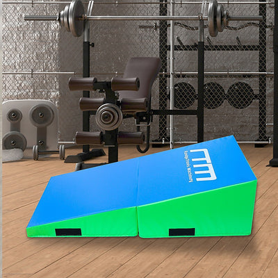 Dealsmate 120x60x35cm Foldable Soft Incline Gymnastics Mat Wedge Yoga Gym Balance Training
