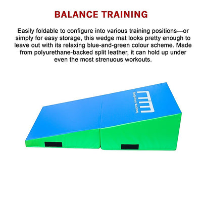 Dealsmate 120x60x35cm Foldable Soft Incline Gymnastics Mat Wedge Yoga Gym Balance Training