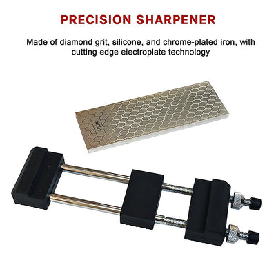Dealsmate Double-Sided Diamond Knife Sharpeners Sharpening Stone W/ Stone Holder