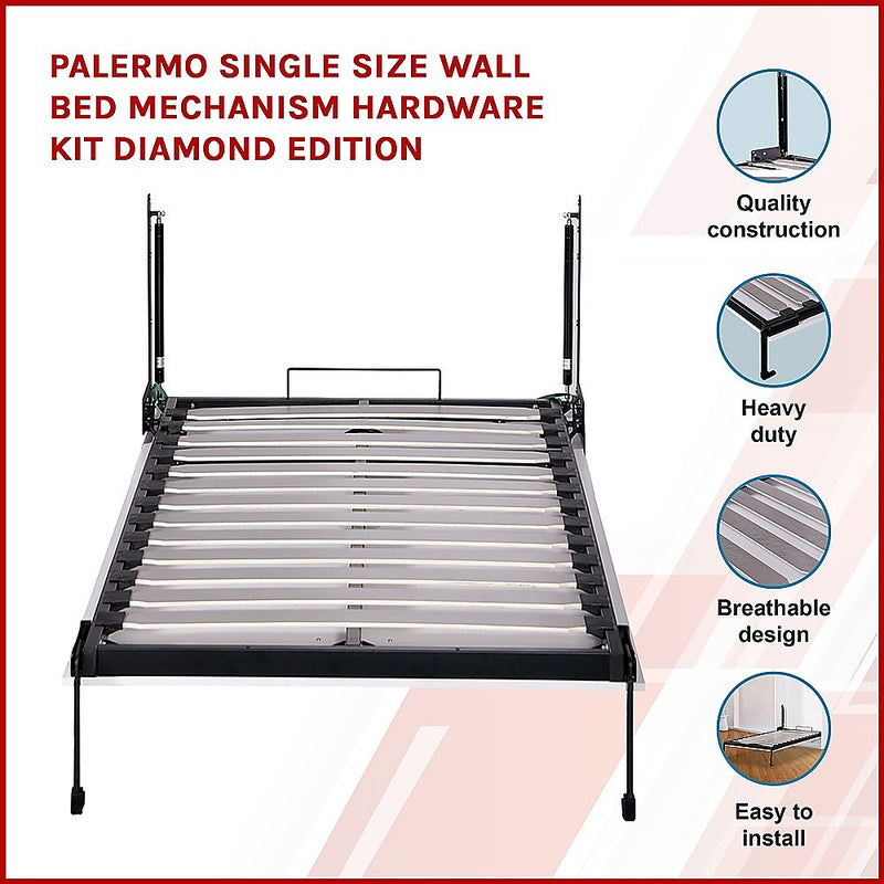 Dealsmate Palermo Single Size Wall Bed Mechanism Hardware Kit Diamond Edition