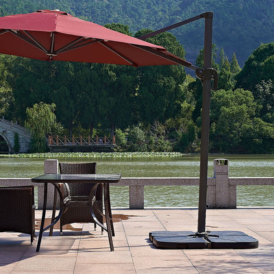 Dealsmate Outdoor Patio 4-Piece Cantilever Offset 3M Umbrella Base Stand Weight Water Sand
