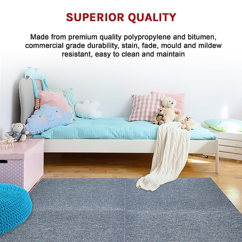 Dealsmate 5m2 Box of Premium Carpet Tiles Commercial Domestic Office Heavy Use Flooring Grey