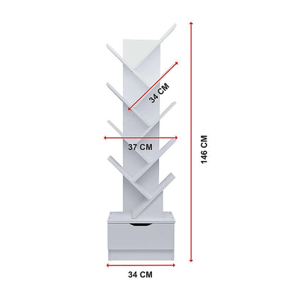 Dealsmate Tree Bookshelf Bookcase Book Organizer 9-Tier Multipurpose Shelf Display Racks