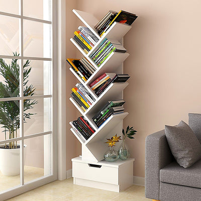 Dealsmate Tree Bookshelf Bookcase Book Organizer 9-Tier Multipurpose Shelf Display Racks