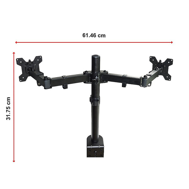Dealsmate Dual LCD Monitor Desk Mount Stand Adjustable Fits 2 Screens Up To 27