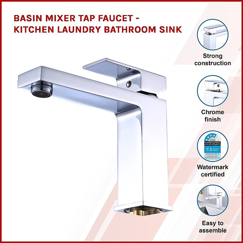Dealsmate Basin Mixer Tap Faucet -Kitchen Laundry Bathroom Sink