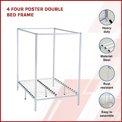 Dealsmate 4 Four Poster Double Bed Frame