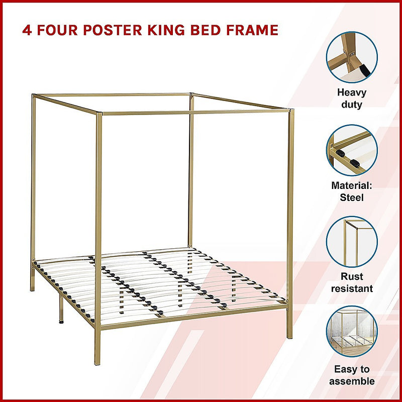 Dealsmate 4 Four Poster King Bed Frame