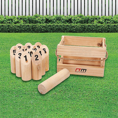 Dealsmate Number Toss Wooden Set Outdoor Games with Carry Case