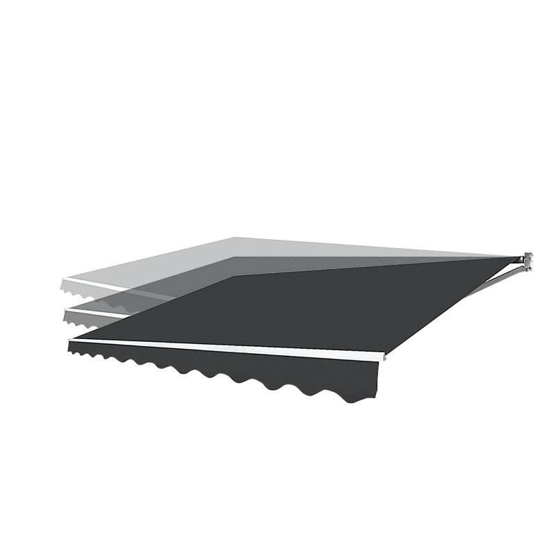 Dealsmate Motorised Outdoor Folding Arm Awning Retractable Sunshade Canopy Grey 3.0m x 2.5m