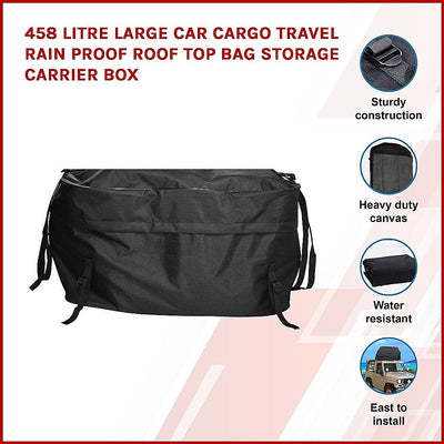 Dealsmate 458 Litre Large Car Cargo Travel Rain Proof Roof Top Bag Storage Carrier Box