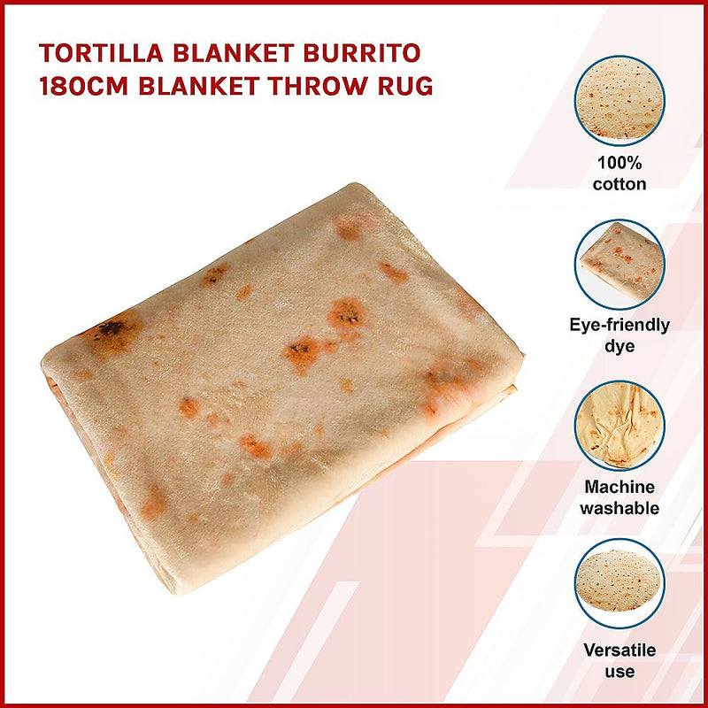 Dealsmate Tortilla Blanket Burrito 180cm Blanket Throw Rug