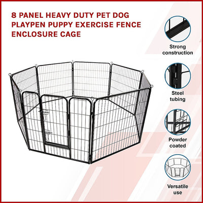 Dealsmate 8 Panel Heavy Duty Pet Dog Playpen Puppy Exercise Fence Enclosure Cage