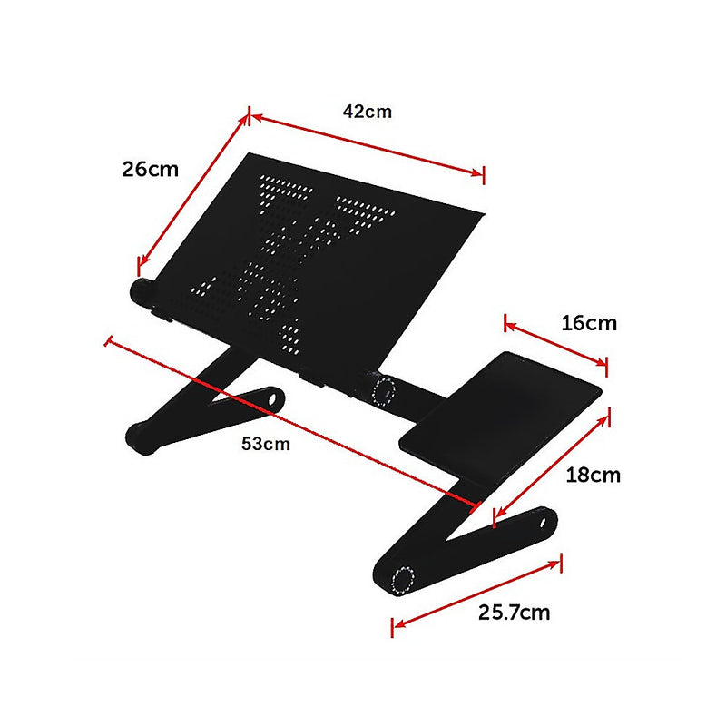 Dealsmate Aluminium Alloy Folding Laptop Computer Stand Desk Table Tray On Bed Mouse