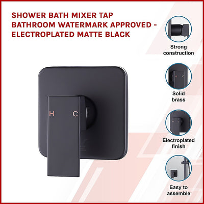 Dealsmate Shower Bath Mixer Tap Bathroom WATERMARK Approved - Electroplated Matte Black