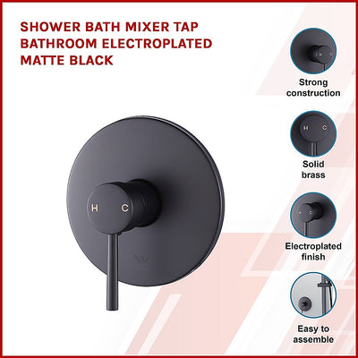 Dealsmate Shower Bath Mixer Tap Bathroom Electroplated Matte Black