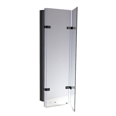 Dealsmate 3 Fold Black Folding Bath Shower Screen Door Panel 1300mm x 1400mm