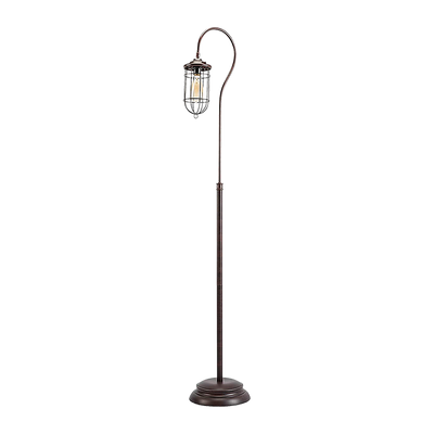 Dealsmate Industrial Floor Lamp with Adjustable Cage Shade Rustic Brushed in Bronze Finish