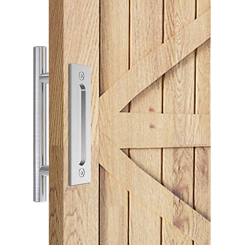 Dealsmate 12 Barn Door Handle Sliding Flush Pull Wood Door Gate Hardware Stainless Steel