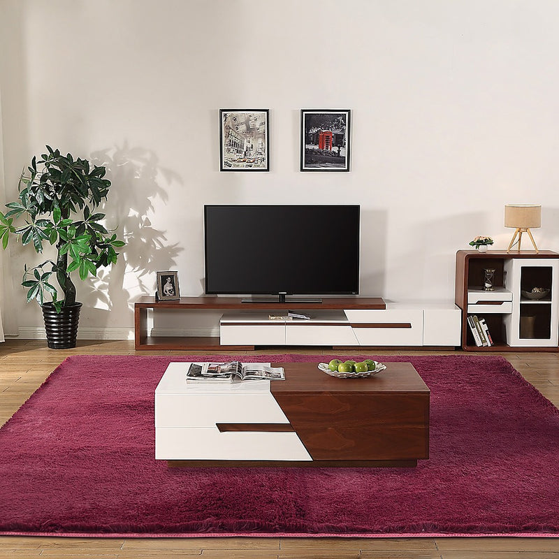Dealsmate 230x200cm Floor Rugs Large Shaggy Rug Area Carpet Bedroom Living Room Mat - Burgundy