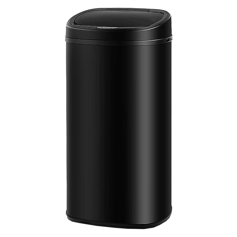 Dealsmate 68L Motion Sensor Bin Automatic Stainless Steel Kitchen Rubbish Trash - Black