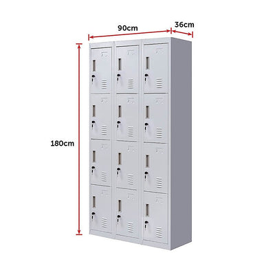 Dealsmate 12-Door Locker for Office Gym Shed School Home Storage